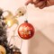 Halloween Ornaments Tree Decorations, 60mm 9ct Halloween Ornaments for Small Tree, Shatterproof Orange Gold Ghost Decorative Haning Ball Ornaments for Kids Party Home Indoor Decor
